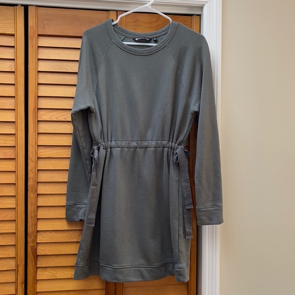 Athleta Grey sweatshirt dress with cinched waist - Picture 2 of 8